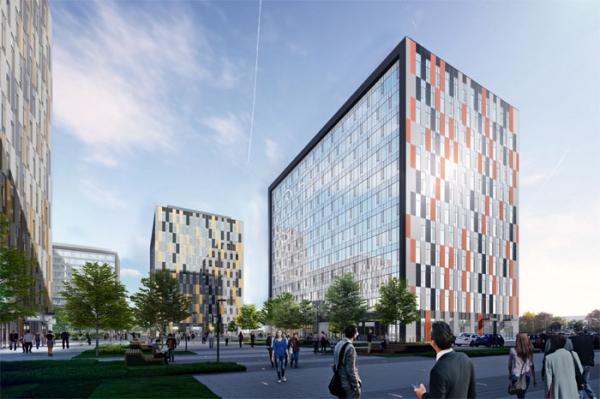 Разноцветные фасады «Останкино Business Park»